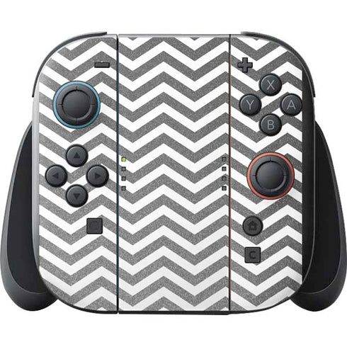 Silver Chevron Nintendo Switch 2 (2025) with Joy-Con Skin
